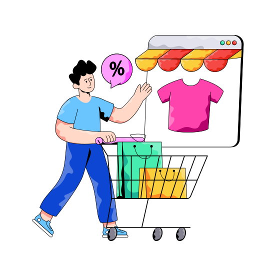 Mobile Shopping, Eshopping, Ecommerce, Online Shopping, Buy Shirt Online illustration
