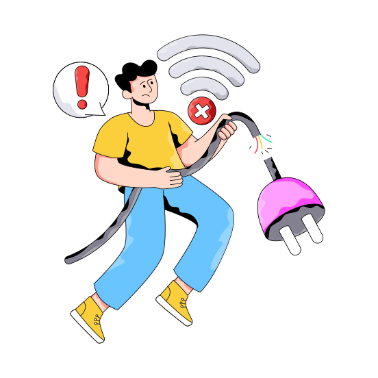 No Wifi, No Internet, No Network, Wifi Off, Internet Off, illustration