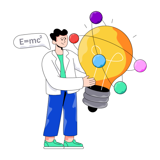 Scientific Idea, Innovation, Bright Idea, Creative Idea, Big Idea illustration