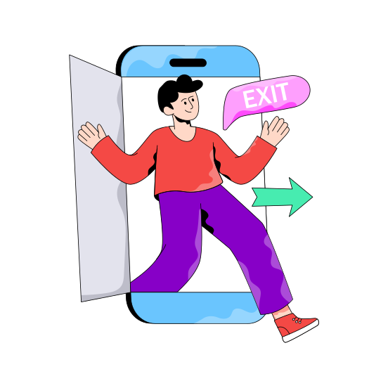 Sign Out, Logoff, Sign Off, Log Out, Exit, illustration