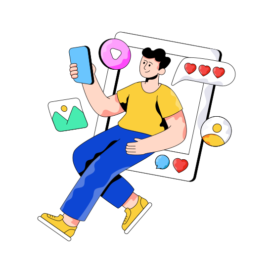 Social Media User, Social Network, Social Platform, Social Community, Social Media Chat, illustration
