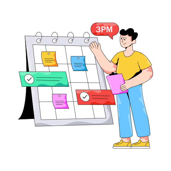 Task Schedule, Reminder, Calendar, Daybook, Datebook illustration