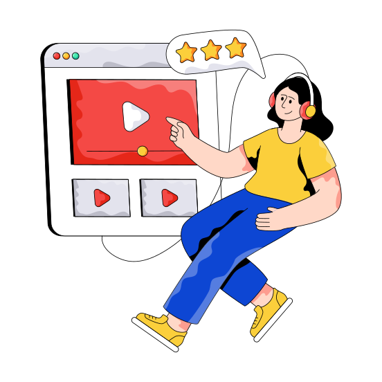 Video Tutorial, Online Video, Video Streaming, Play Video, Multimedia illustration