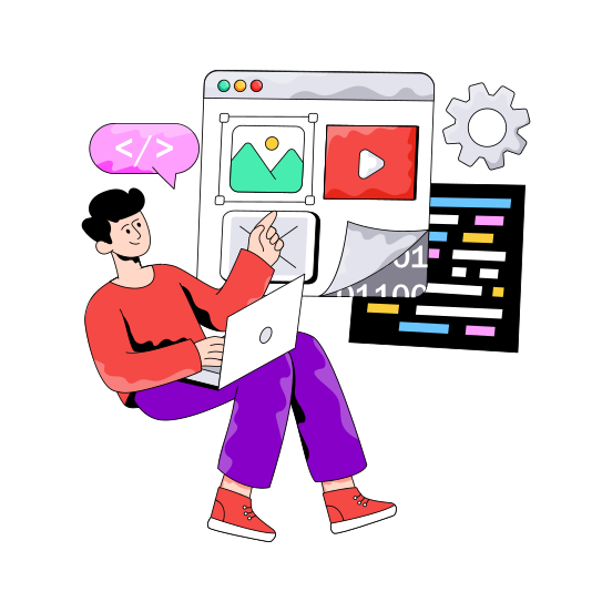 Web Design, Website Design, Graphic Design, Web Page Design, Front End Development illustration