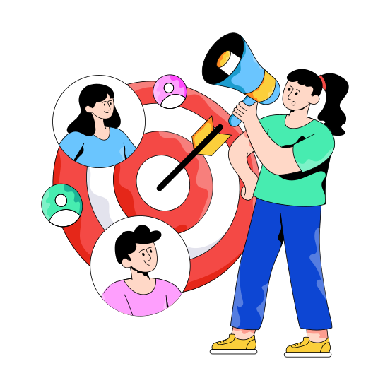 Customer Target Marketing, Goal, Aim, Objective, Purpose illustration