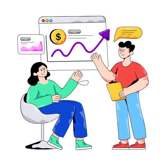 Financial Advisor, Data Analytics, Infographic, Statistics, Financial Growth illustration