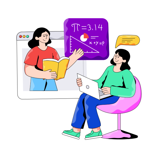 Maths Learning, Math Lecture, Online Math Class, Online Tutor, Digital Classroom illustration