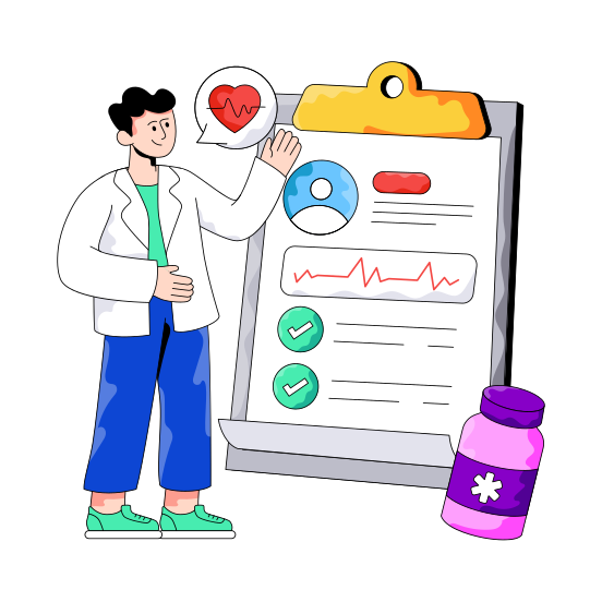 Medical Report, Health Report, Cardio Report, Ecg Report, Heart Report illustration