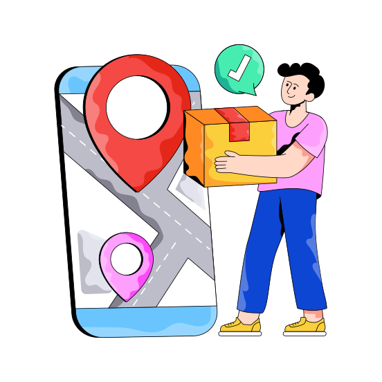 Mobile Parcel Tracking, Mobile Package, Online Package, Mobile Delivery, Phone Parcel illustration