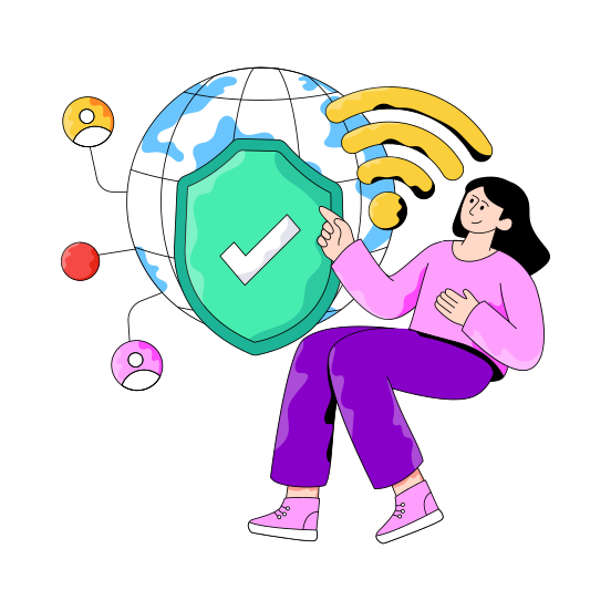Network Security, Network Protection, Network Safety, Secure Network, Encrypted Network illustration