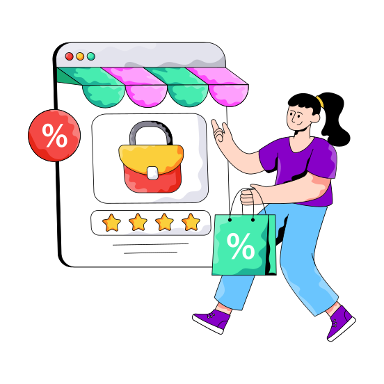Online Shopping, Eshopping, Ecommerce, Shopping Website, Buy Online illustration
