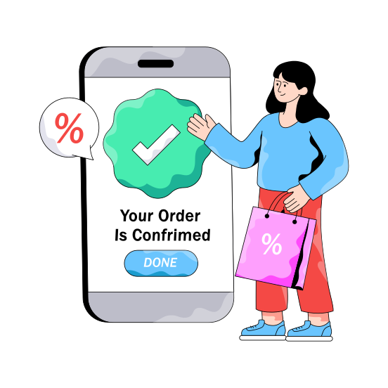 Order Confirmed, Order Done, Order Approved, Order Accepted, Ecommerce illustration