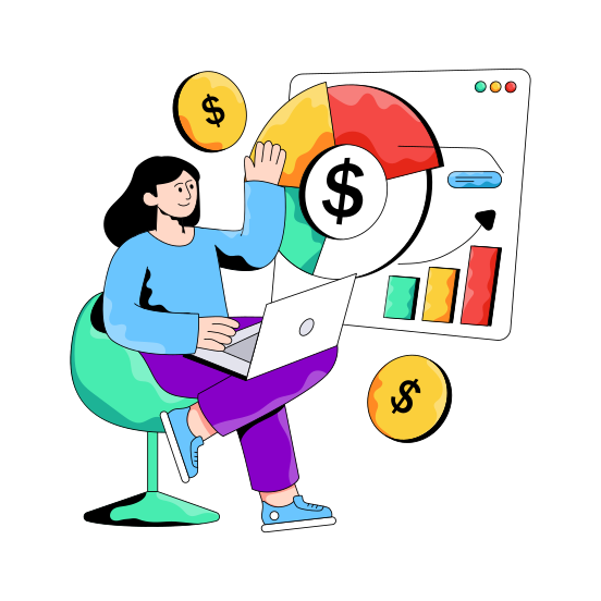 Pie Chart, Pie Graph, Online Finance Analysis, Statistics, Infographic, illustration