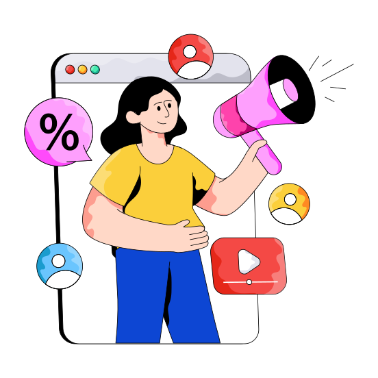 Video Marketing, Video Publicity, Video Campaign, Video Promotion, Online Advertising illustration