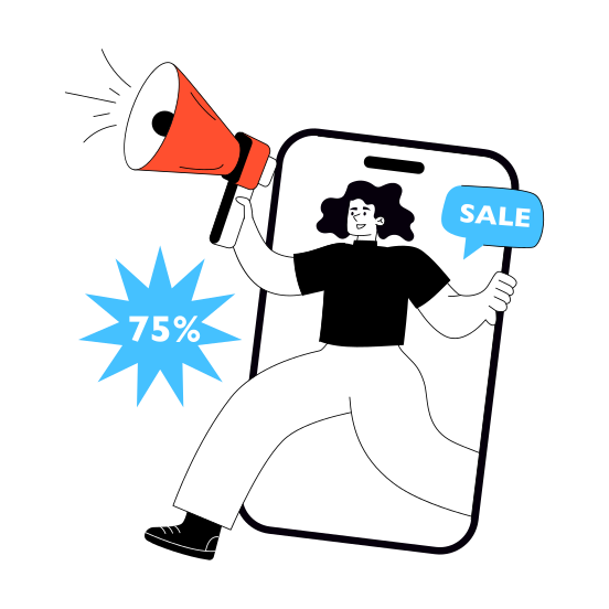 Discount Marketing, Discount Promotion, Discount Publicity, Discount Announcement, Shopping Discount illustration