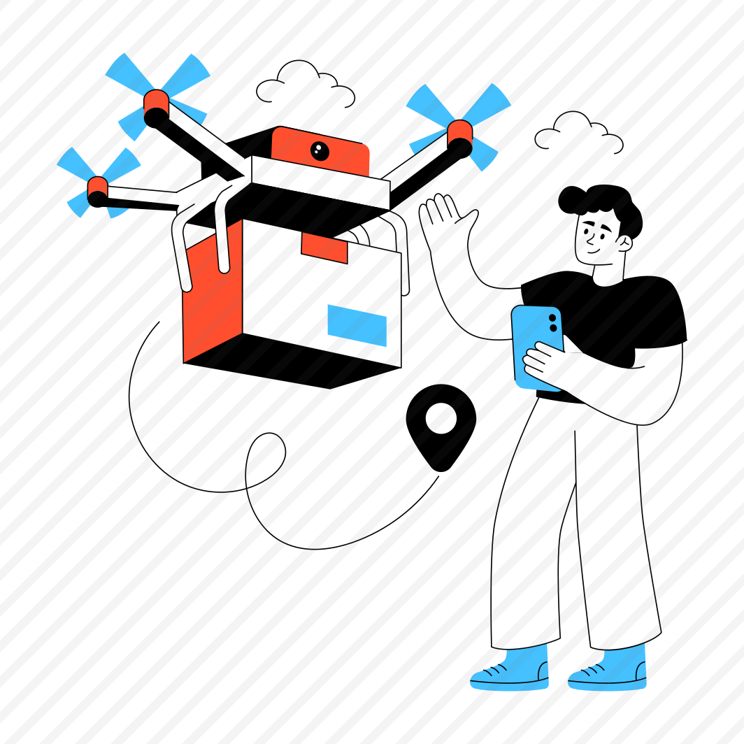 Drone Delivery, Logistic Delivery, Quadcopter Delivery, Drone Package, Drone Parcel preview