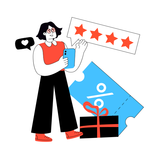 Feedback, Customer Response, Sale Review, Sale Ratings, Customer Comment illustration