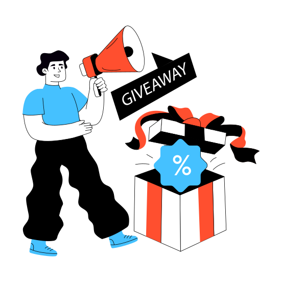Gift, Present, Gift Box, Wrapped Box, Shopping Giveaway illustration