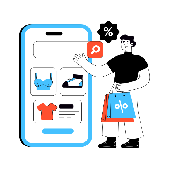 Mobile Shopping, Eshopping, Ecommerce, Online Shopping, Buy Online illustration