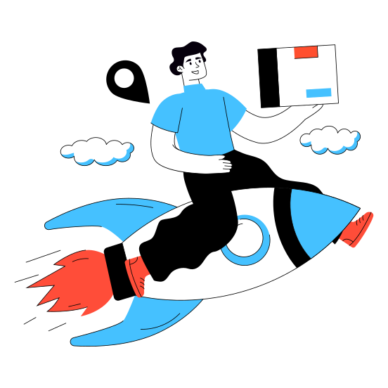 Rocket Delivery, Logistic Delivery, Rocket Shipment, Fast Delivery, Cargo illustration