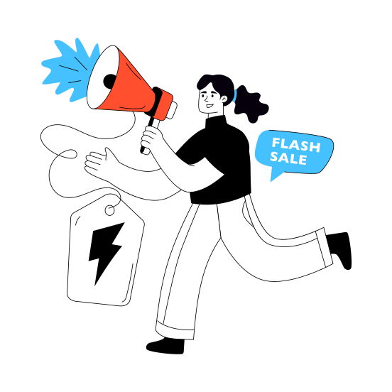 Shopping Discount, Shopping Sale, Flash Sale, Sale Announcement, Commerce illustration
