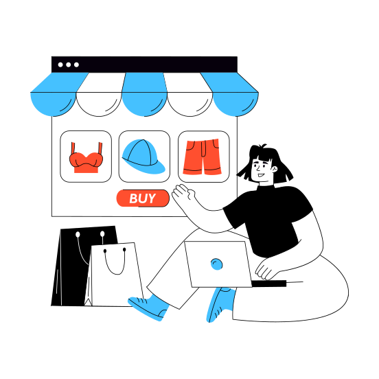 Web Shopping, Eshopping, Ecommerce, Shopping Website, Buy Online illustration