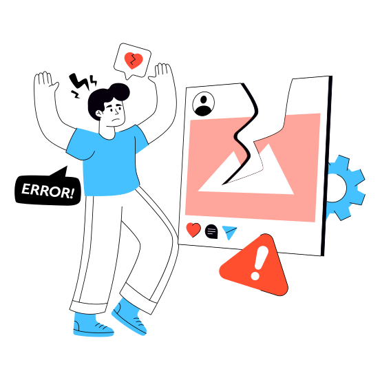 Content Error, Content Problem, Content Alert, Content Management, Content Development illustration