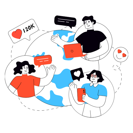 Global Social Chatting, Social Communication, Social Conversation, Social Discussion, Global Negotiation illustration