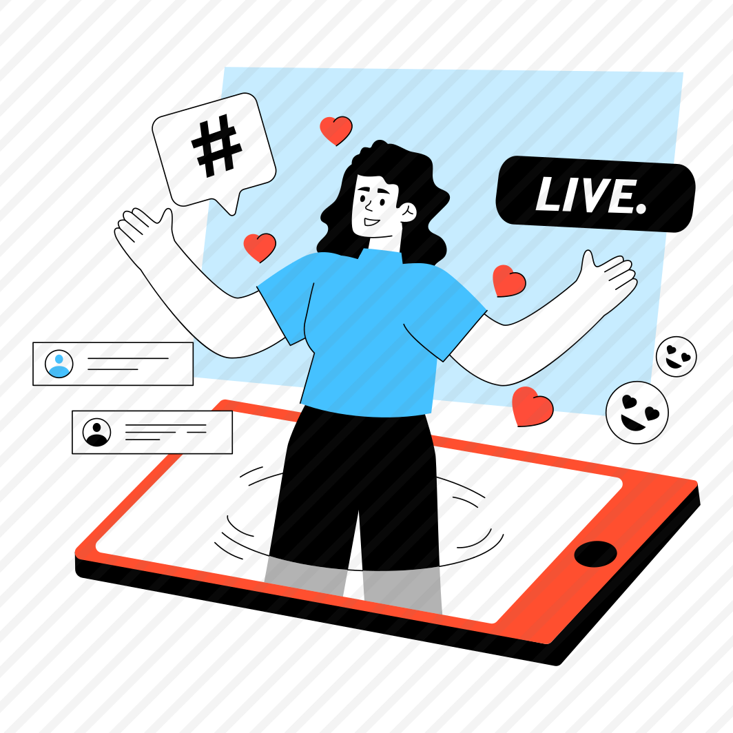 Live Streaming, Live Broadcast, Social Media Live, Social Media User, Social Media Interaction preview