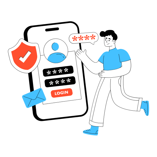 Secure Login, Secure Sign In, Login Security, Login Protection, Login Safety illustration