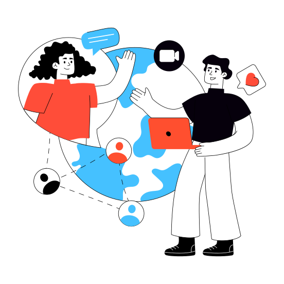 Social Chatting, Social Interaction, Social Connection, Social Conversation, Social Communication, illustration