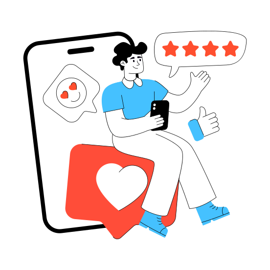Social Media Feedback, Social Media Likes, Social Media Comments, Social Media Response, Social Media Reviews illustration