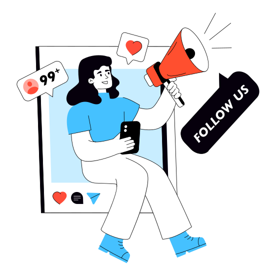 Social Media Promotion, Publicity, Campaign, Announcement, Social Media Manager,icons illustration