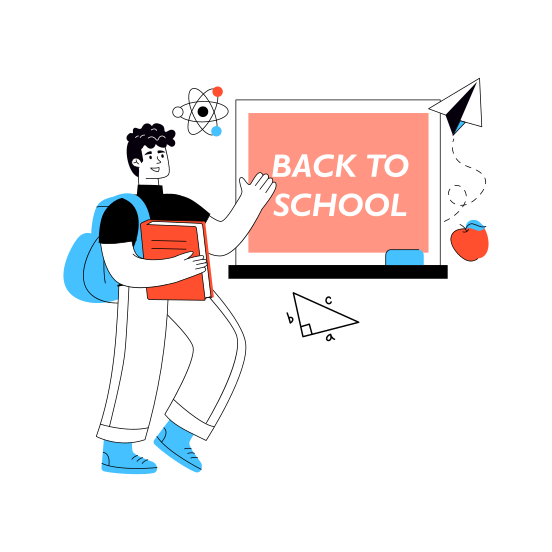 Back To School, Education Board, Back To Study, Back To Education, Back To Learning illustration