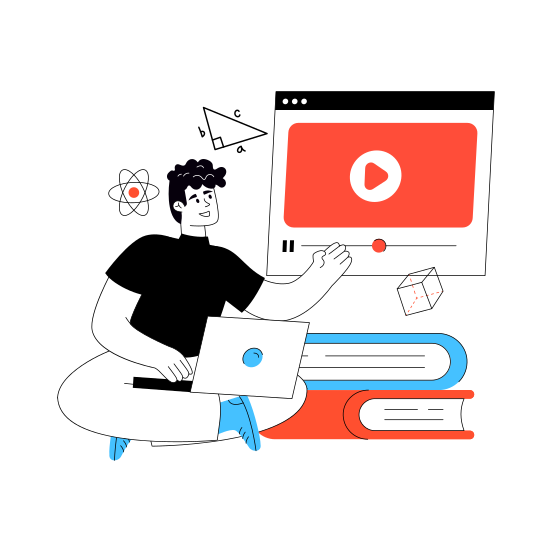 Educational Video, Online Video, Video Streaming, Video Tutorial, Multimedia illustration