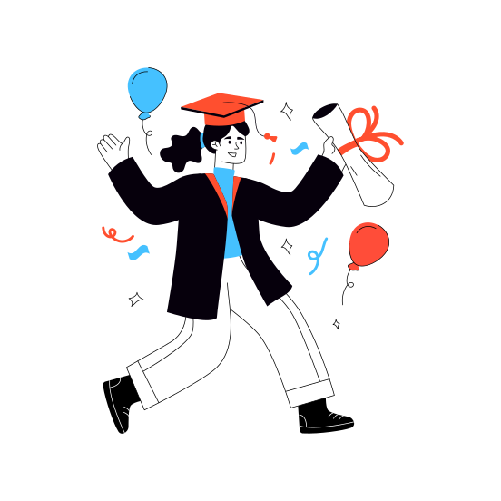 Graduate, Graduation, Convocation, Degree, Diploma illustration
