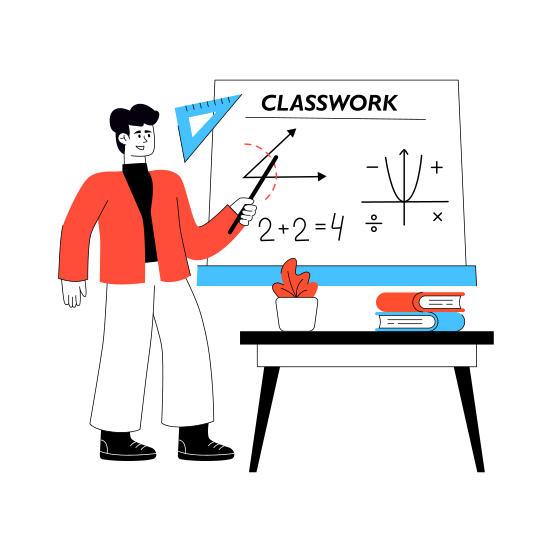 Math Learning, Math Class, Math Education, Math Lecture, Tutor illustration