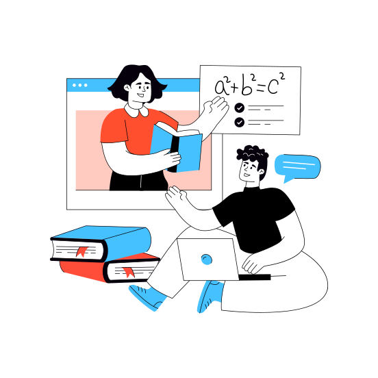 Online Math Learning, Online Match Class, Math Education, Math Student, Math Lecture illustration