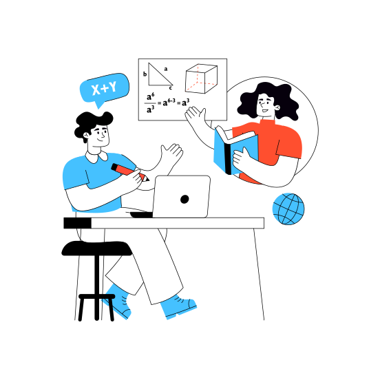 Online Math Learning, Online Match Class, Math Education, Math Student, Math Lecture,icons illustration