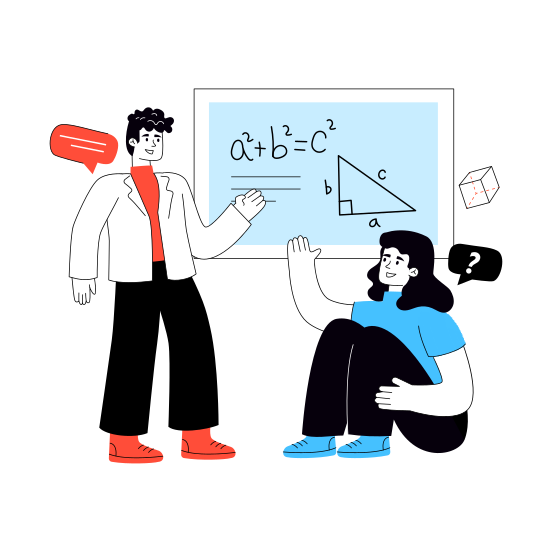 Online Math Learning, Online Math Class, Math Education, Math Student, Math Lecture illustration