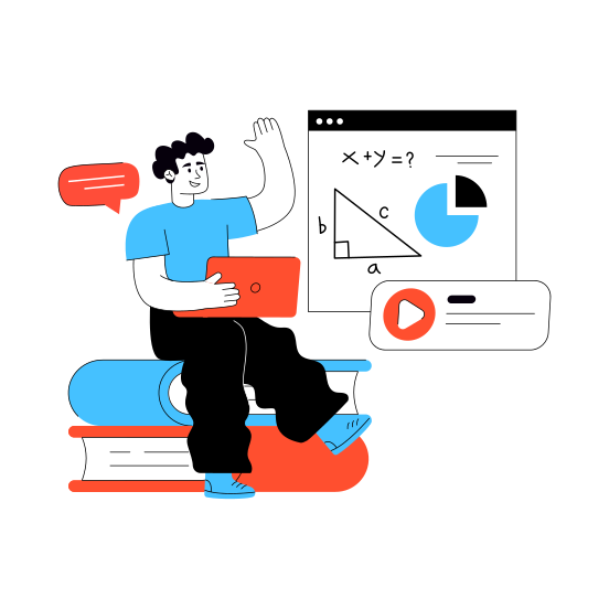 Online Math Learning, Online Mathematics, Math Education, Math Student, Math Lecture illustration