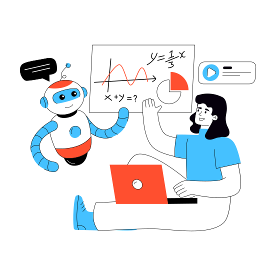 Robotic Education, Robotic Learning, Futuristic Technology, Ai, Artificial Intelligence illustration