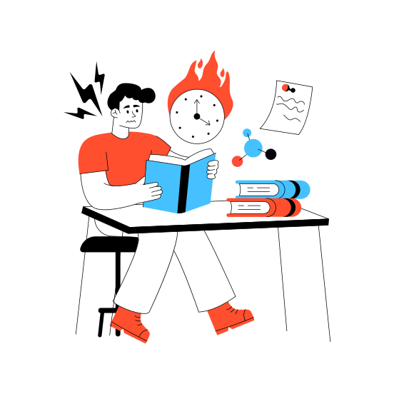 Study Time, Learning Time, Study Alarm, Education Time, Study Table, illustration