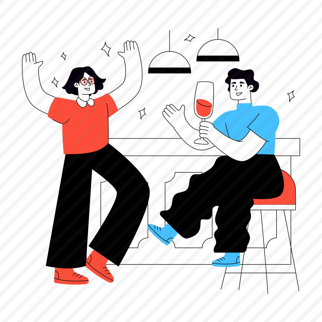 Bar Celebration, Party, Dancing Guy, Couple, Partners preview