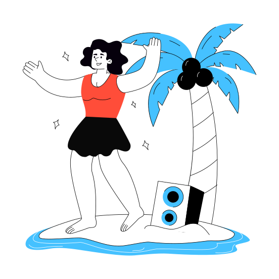 Beach Party, Enjoying Girl, Beach Vacations, Beach Holidays, Summer Vacations illustration