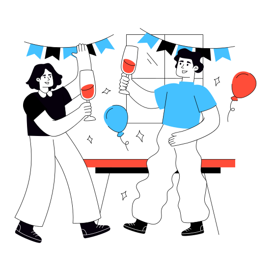 Business Party, Business Event, Celebration, Fun, Entertainment illustration