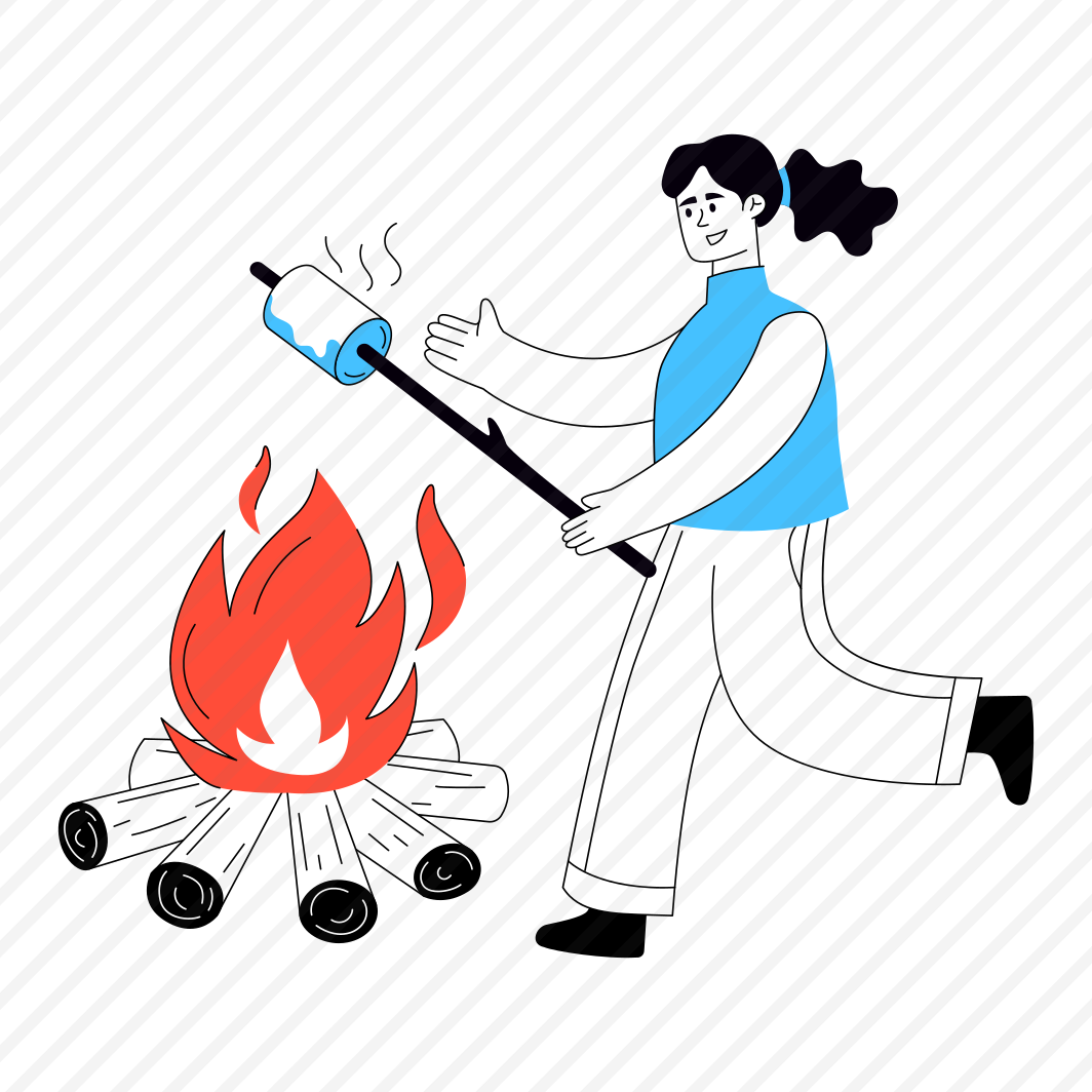 Campfire, Fireplace, Hearth, Bonfire Party, Marshmallow Burning preview