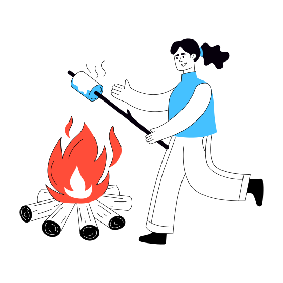 Campfire, Fireplace, Hearth, Bonfire Party, Marshmallow Burning illustration