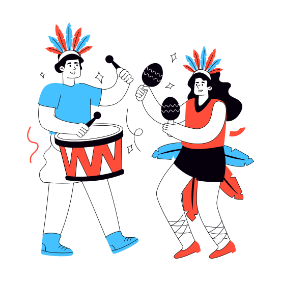 Carnival Celebration, Beating Drum, Celebration, African Festival, Festivity illustration