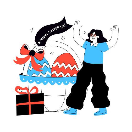 Egg Bucket, Egg Basket, Easter Celebration, Happy Easter, Easter Event illustration